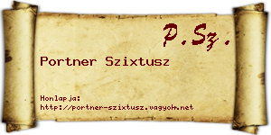 Portner Szixtusz névjegykártya